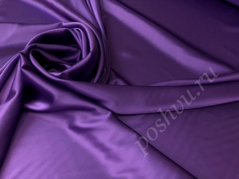 Натуральная шелковая ткань, фиолетовая
