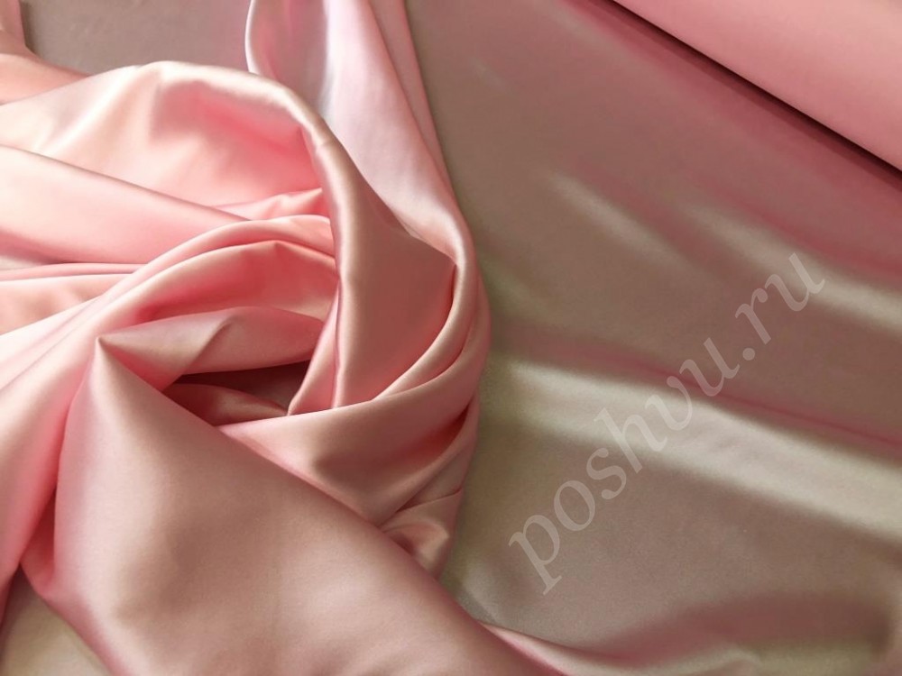 Натуральная шелковая ткань, нежно-розовая
