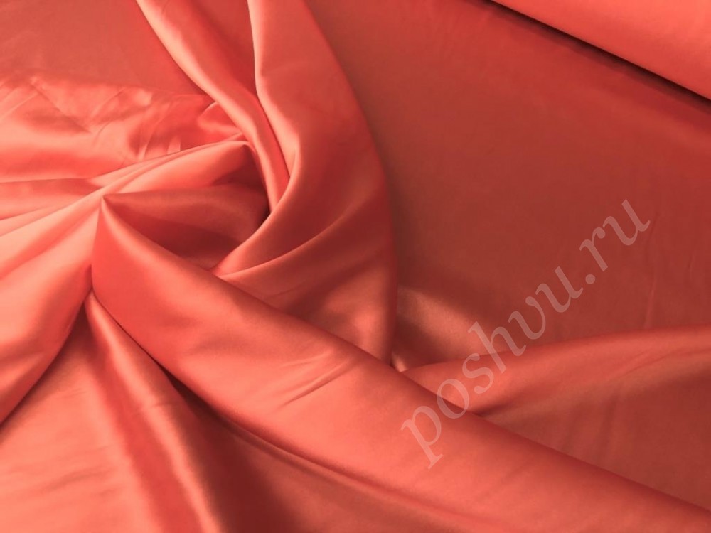 Натуральная шелковая ткань, оранжевая