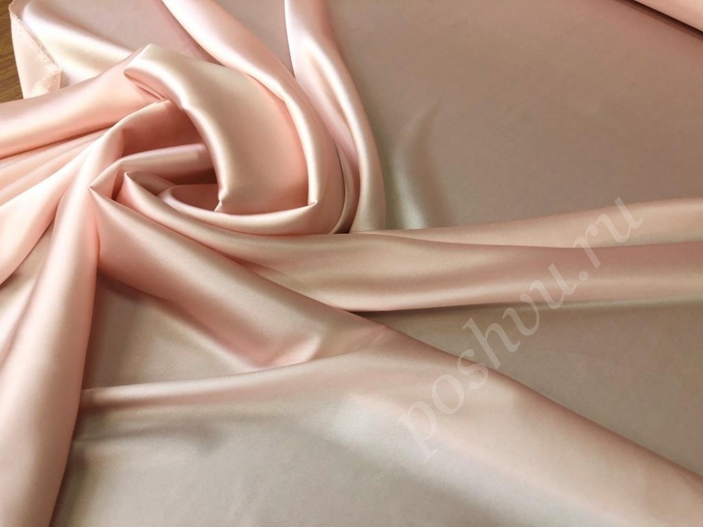 Натуральная шелковая ткань, бледно-розовая