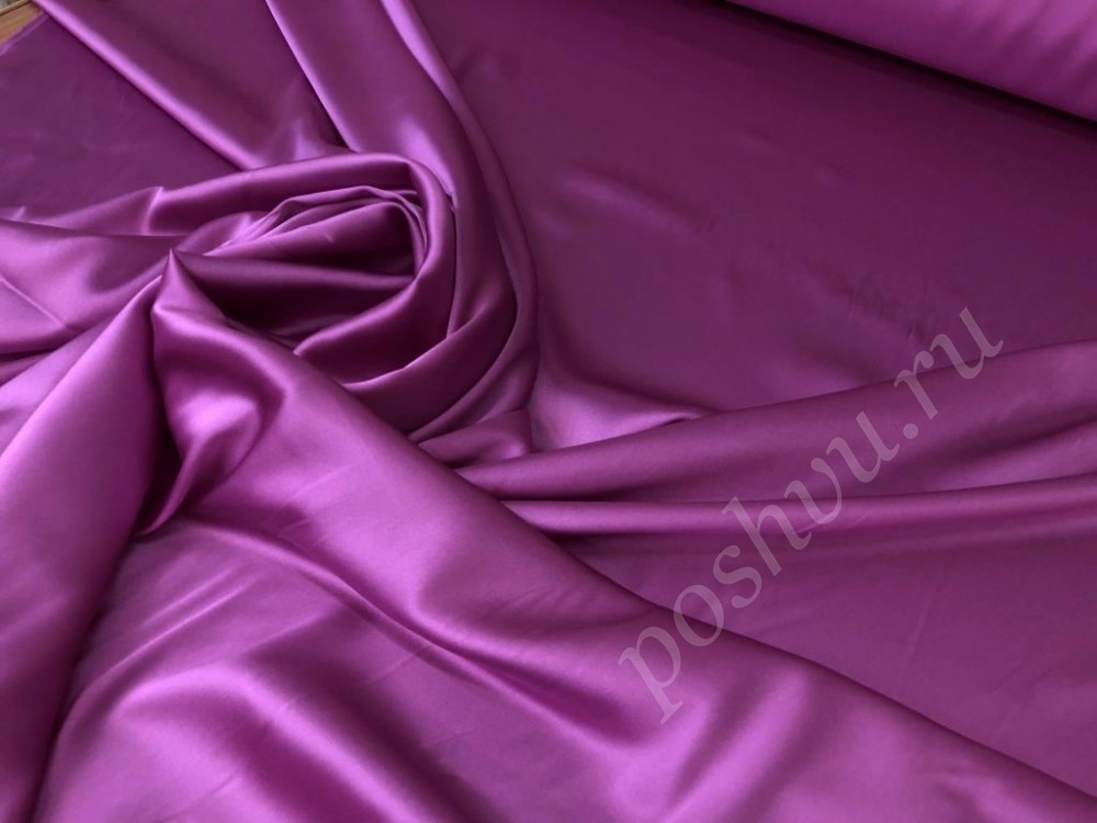 Натуральная шелковая ткань, темно-розовая