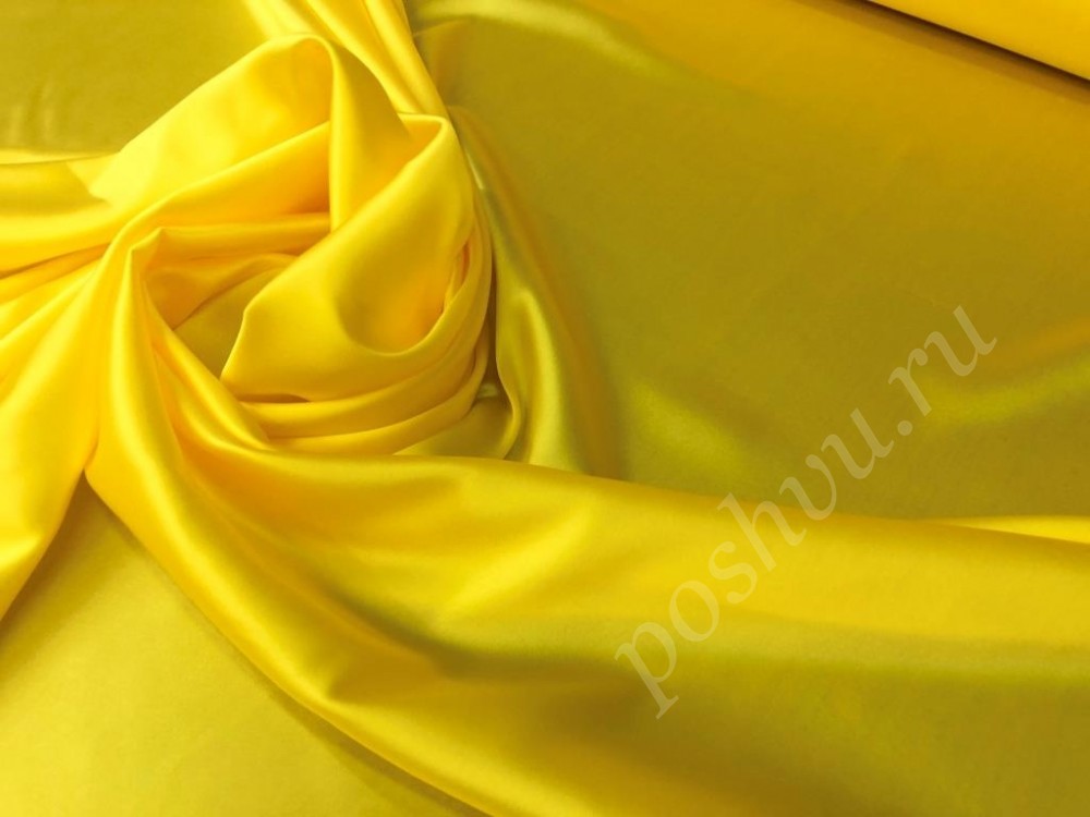 Натуральная шелковая ткань, желтая