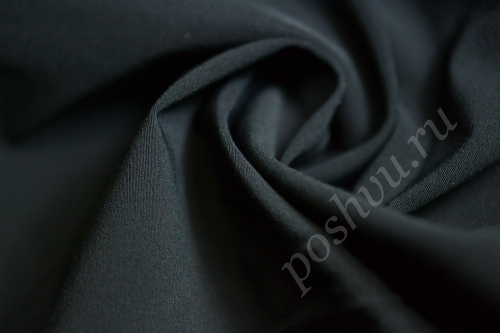Костюмная ткань насыщенного черного цвета