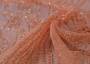 Нежная гипюровая ткань с блестками персиковая свежесть