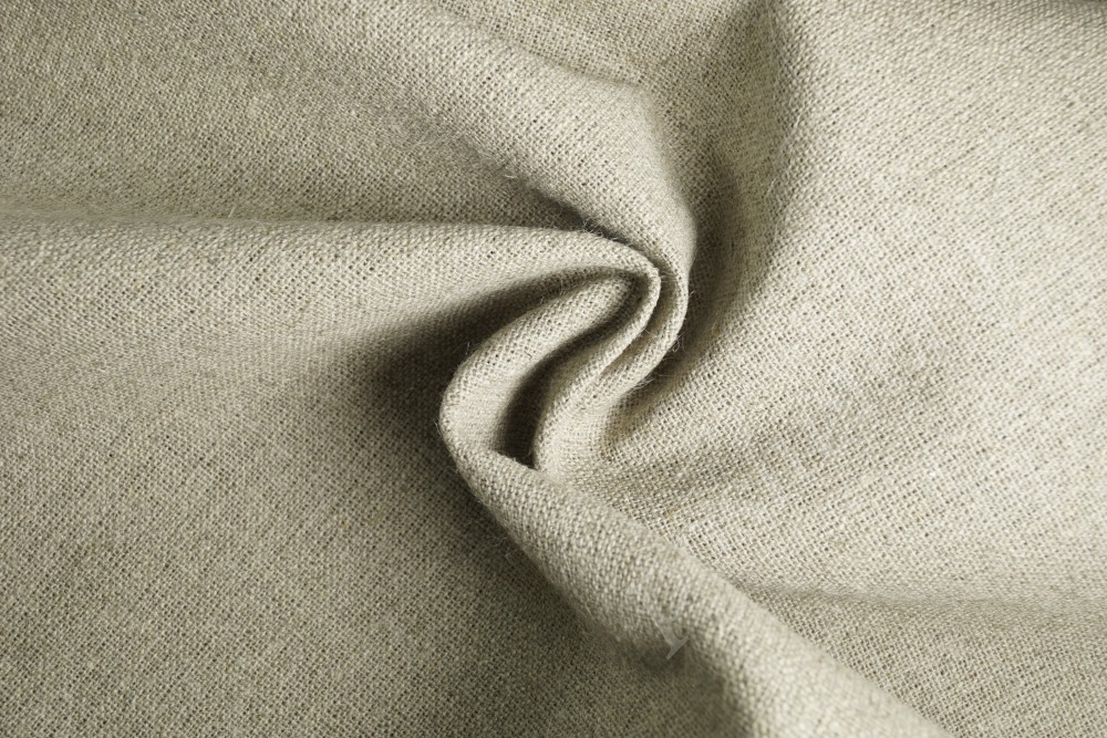 Ткань лен натуральный для скатертей светло-серого оттенка гладкая
