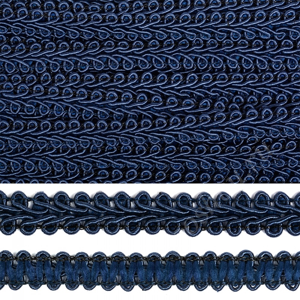 Тесьма декоративная "Gamma" "Шанель" 10 мм, №038 т.синий, 1м.