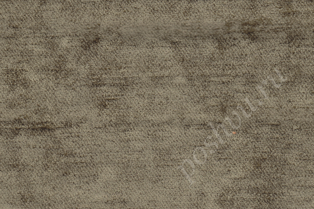 Портьерная ткань бархат PRADO однотонная коричнево-оливкового цвета, шир.143см