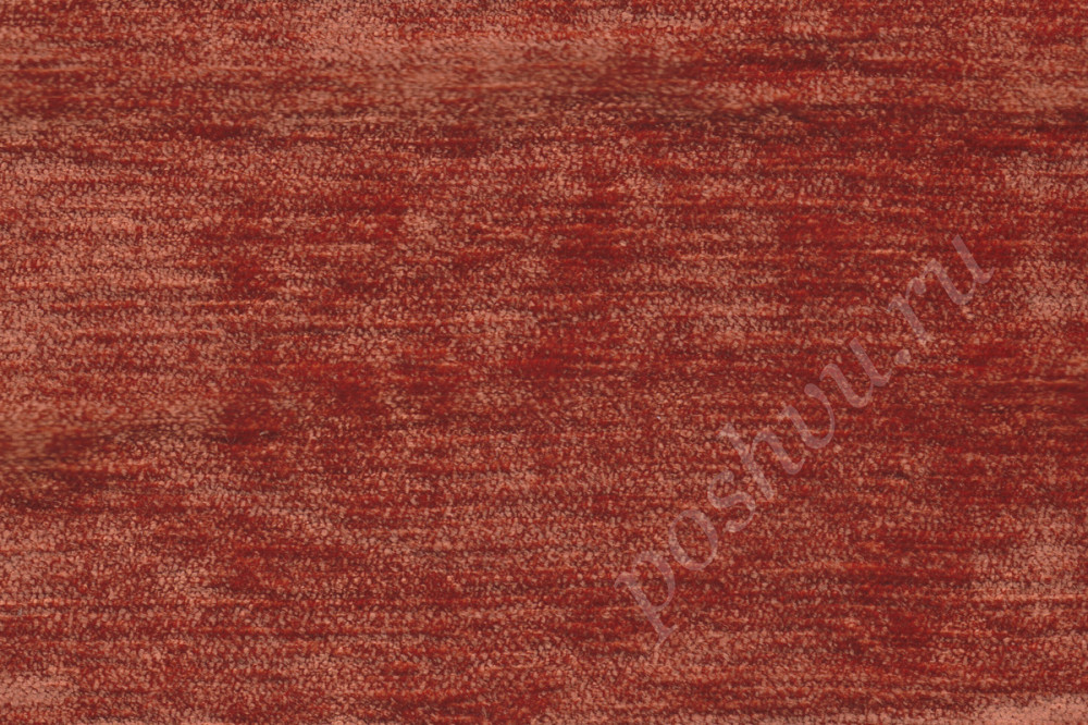 Портьерная ткань бархат PRADO однотонная темно-оранжевого цвета, шир.143см