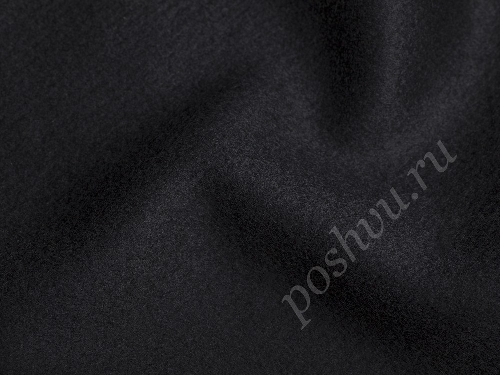 Ткань кашемир пальтовая черного цвета