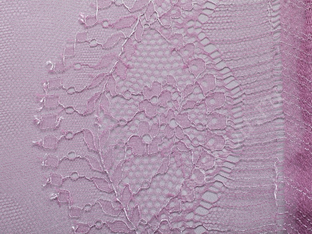 Ткань Кружево Лилово-розовая нежность