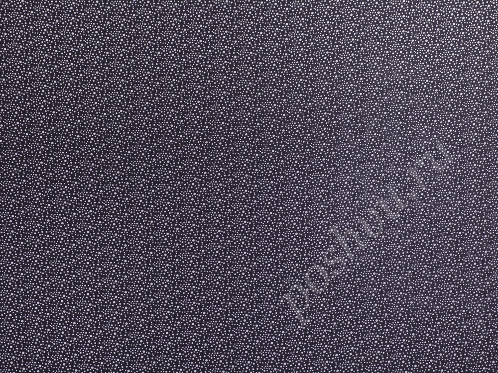 Ткань Шелковый шифон темно-фиолетового оттенка в белый горох