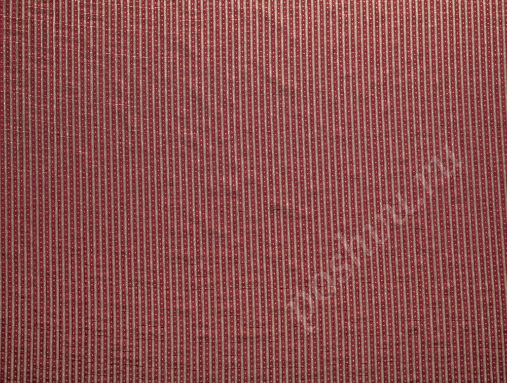 Ткань Шерсть бордового оттенка в бежевую полосу