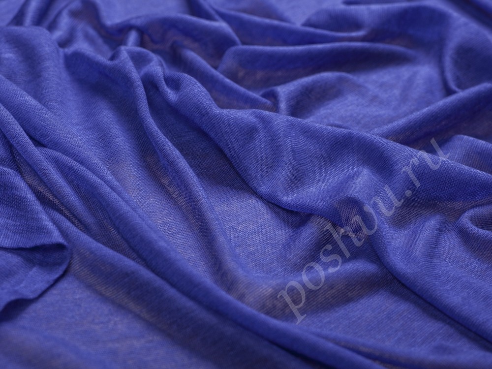 Ткань Шерстяной трикотаж синего оттенка