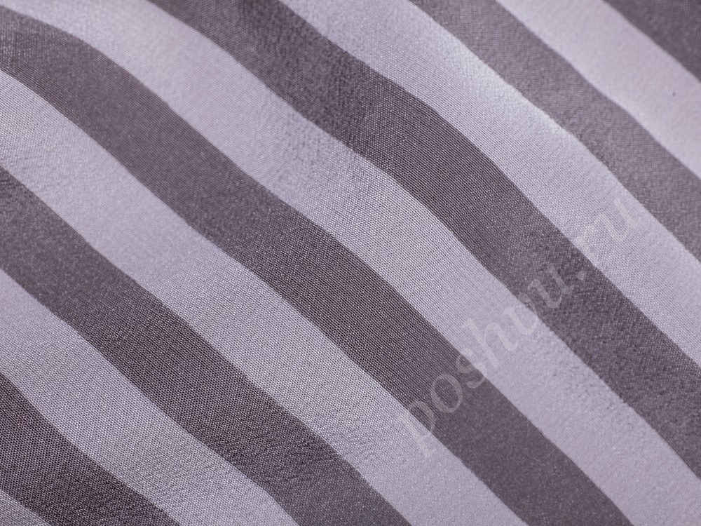 Ткань Шифон шелковый в серую и белую полоску