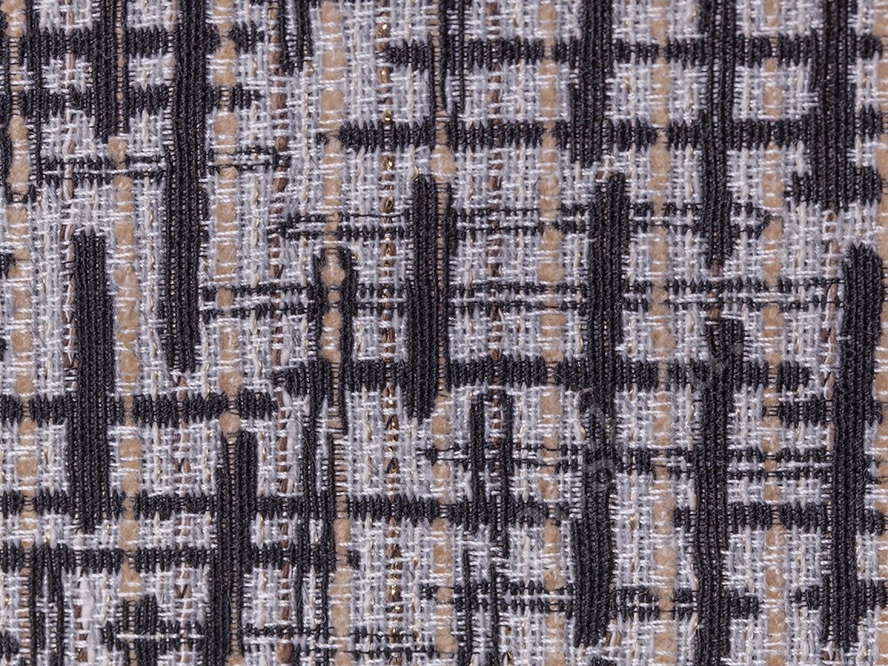 Ткань тип Шанель серого цвета со штрихами