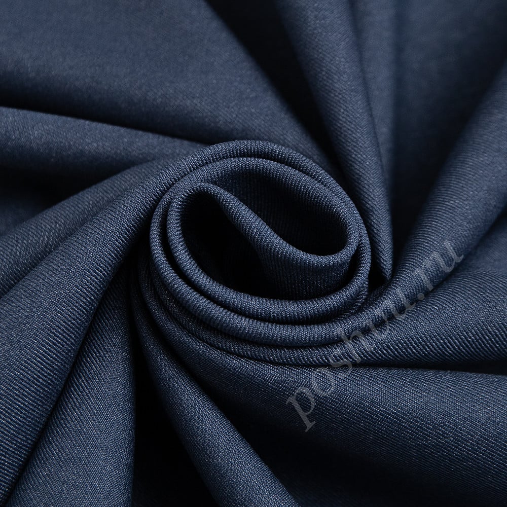 Портьерная ткань под шерсть LAINAGE темно-синего цвета, выс.300см