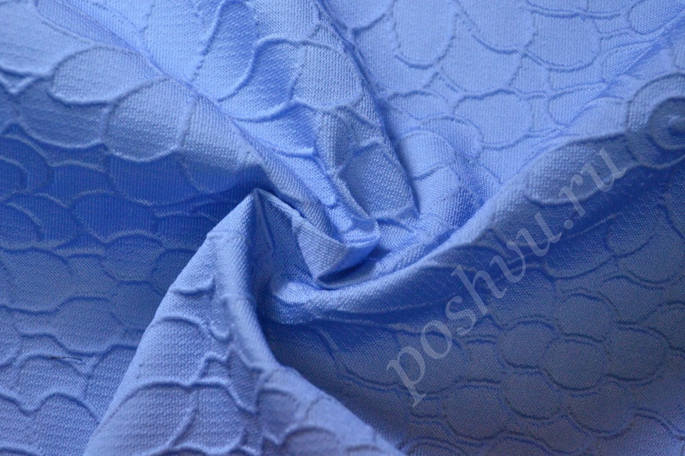 Ткань жаккард голубого оттенка с рисунком