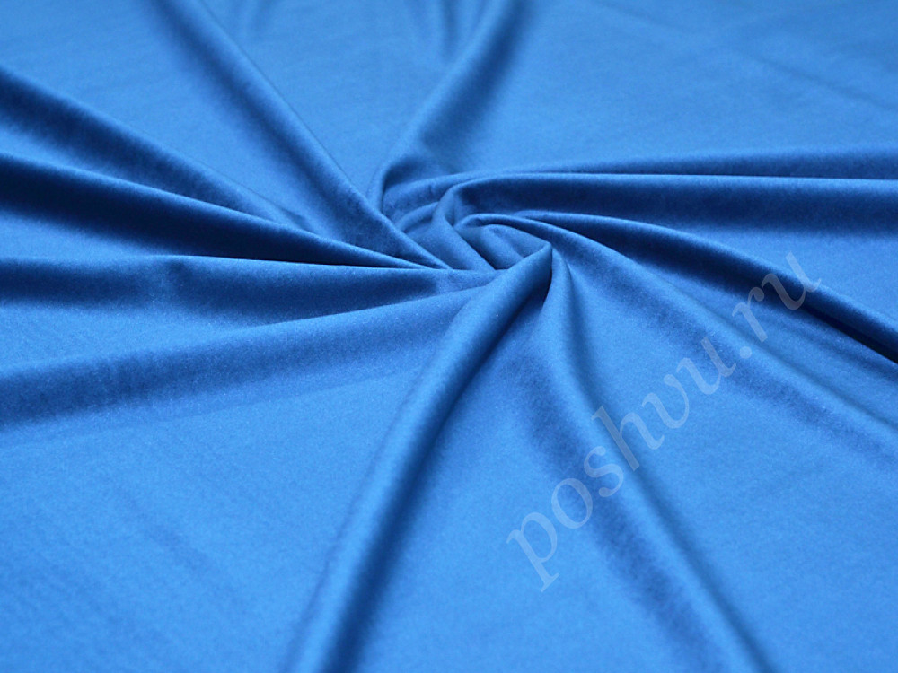 Мебельно-портьерный бархат TOGO синего цвета (260г/м2)