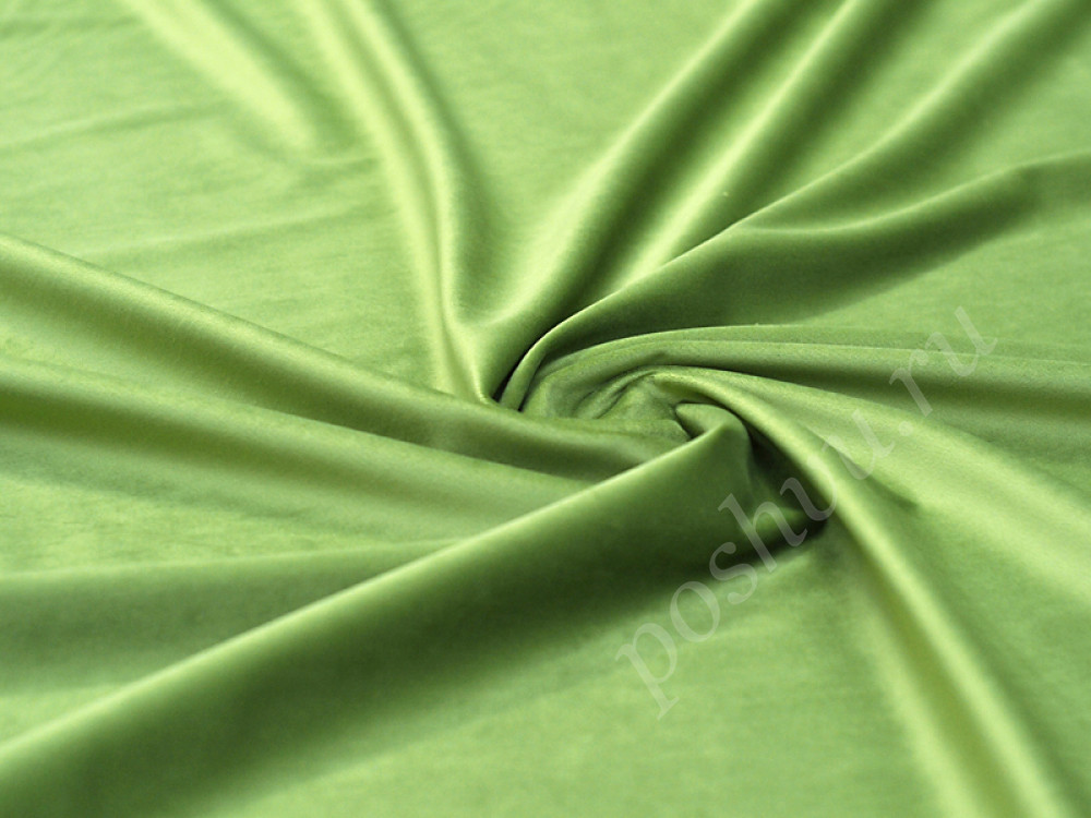 Мебельно-портьерный бархат TOGO светло-зеленого цвета (260г/м2)