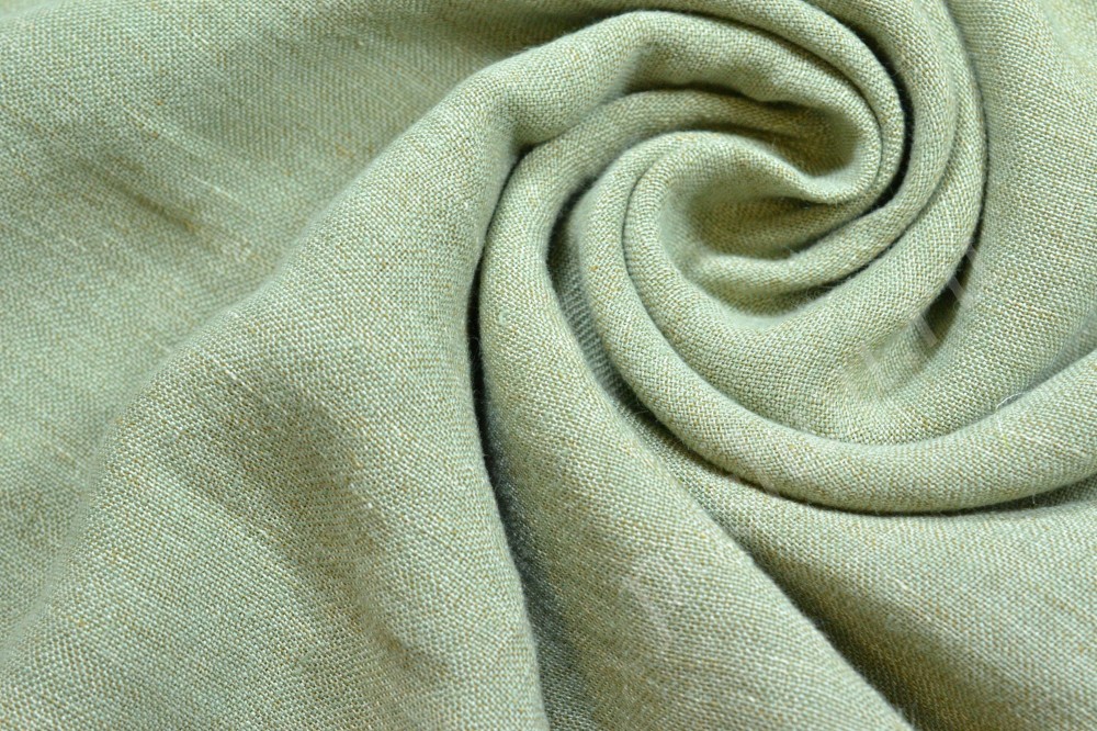 Ткань лен зеленовато-бежевого оттенка