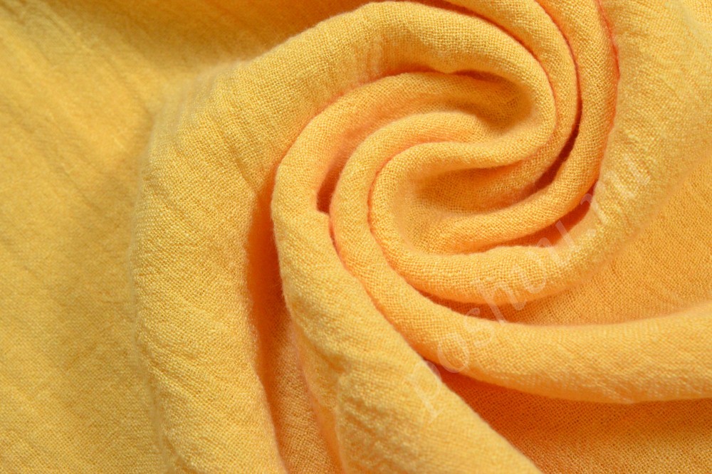 Ткань лен желто-оранжевого оттенка