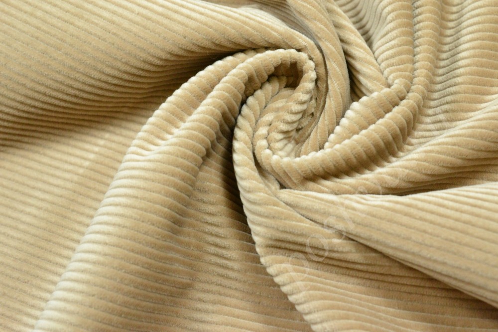 Ткань вельвет песочного оттенка