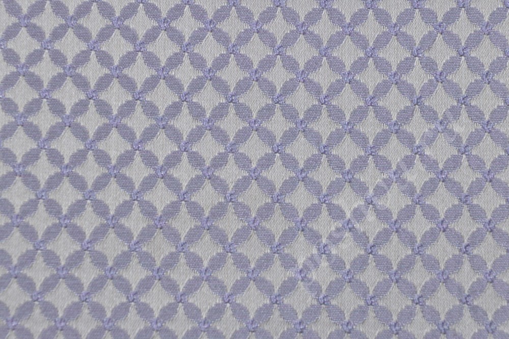 Ткань для мебели жаккард светло-фиолетового оттенка в клетку
