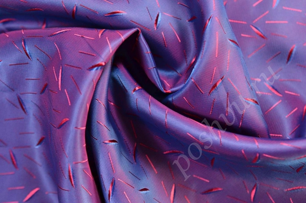 Ткань подкладочная жаккард пурпурного цвета