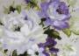 Портьерная ткань рогожка NELLO крупные фиолетово-белые цветы на сером фоне