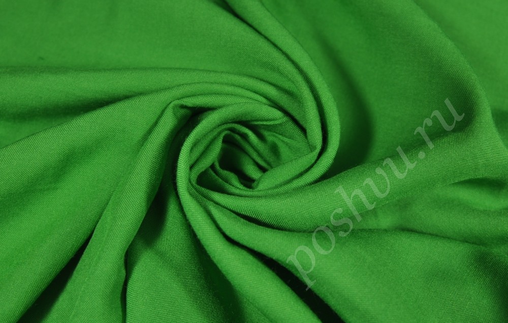 Вискоза блузочно-плательная ярко-зеленого цвета