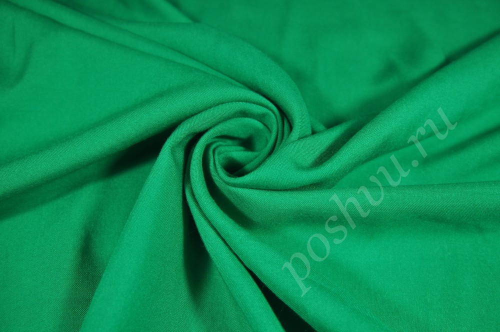 Вискоза блузочно-плательная зеленого цвета