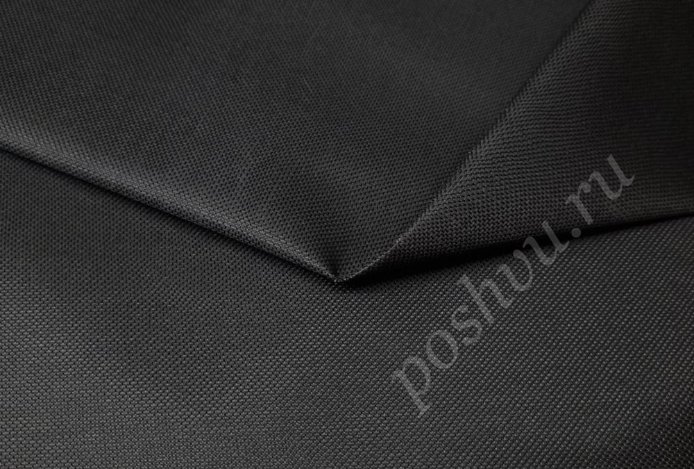 Ткань Оксфорд однотонный ПВХ 600D, цвет черный, 350 гр/м2