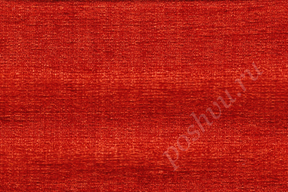 Портьерная ткань ISABELLA бархатистая, однотонная алого цвета, шир.139см