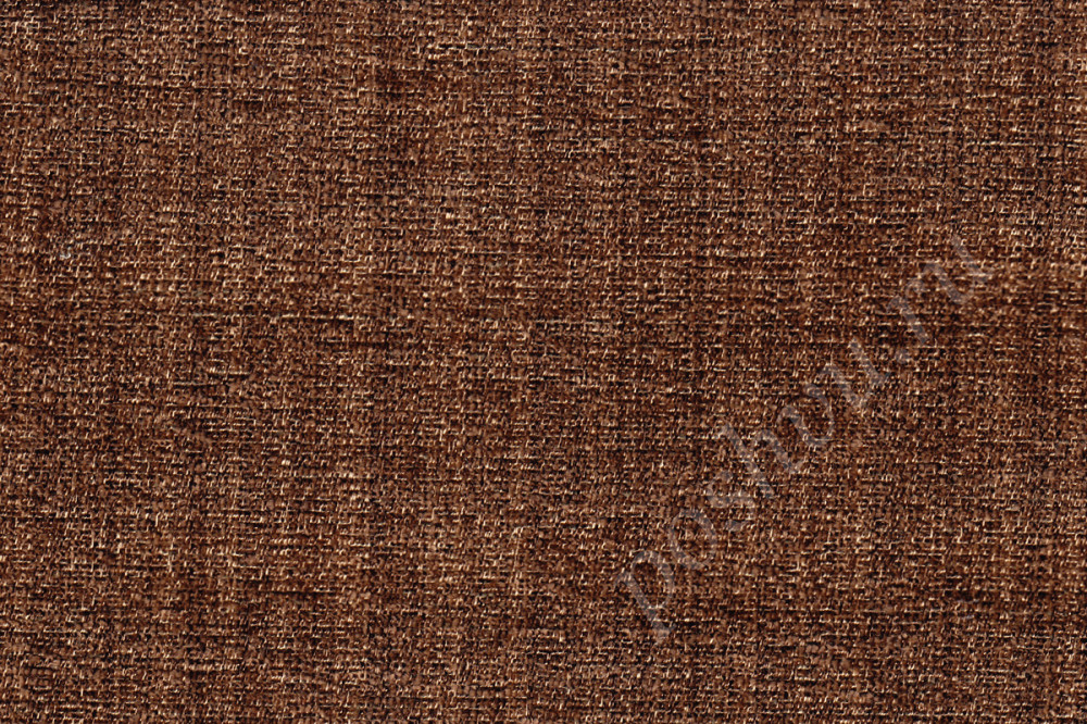 Портьерная ткань ISABELLA бархатистая, однотонная коричневого цвета, шир.139см
