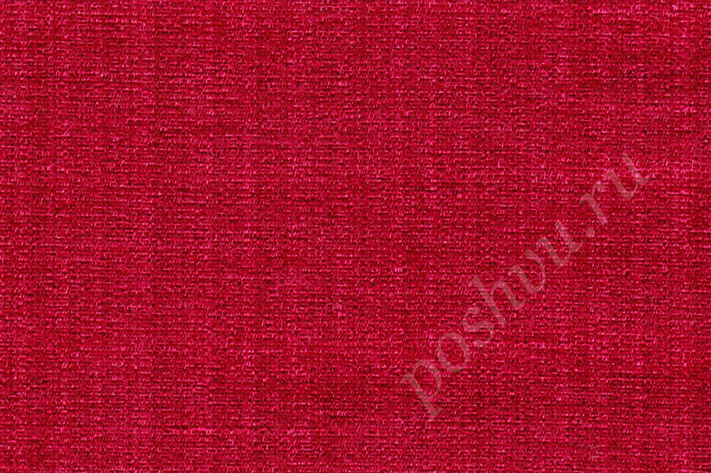 Портьерная ткань ISABELLA бархатистая, однотонная малинового цвета, шир.139см