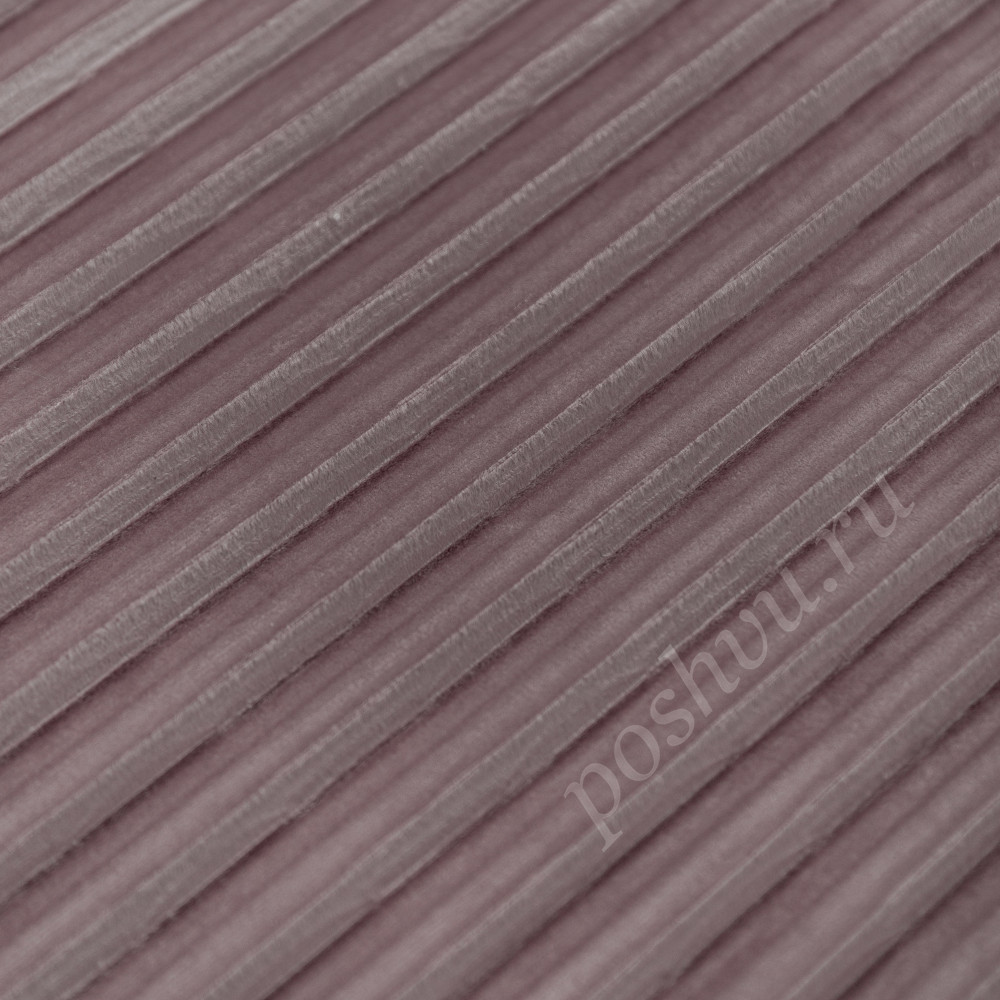 Портьерная ткань бархат LUCIO плиссе пыльно-розового цвета, выс.300см