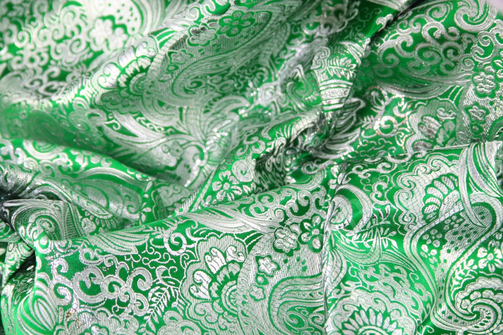 Ткань парчовая зеленая Робин Гуд