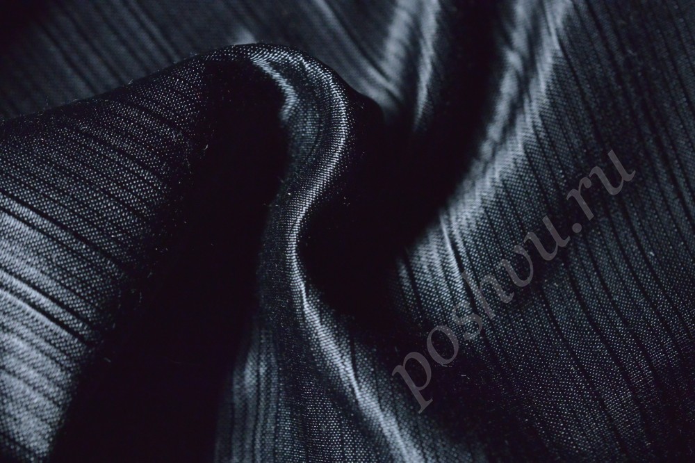 Ткань для штор шанжелизе черного цвета с отливом