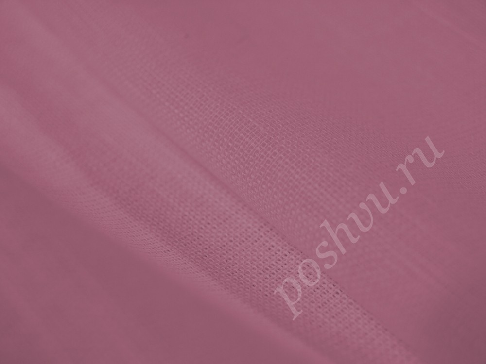 Декоративная льняная ткань редкого плетения, Розовая