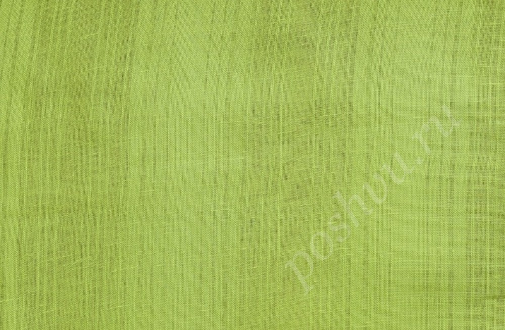 Декоративная льняная ткань салатового цвета в полоску