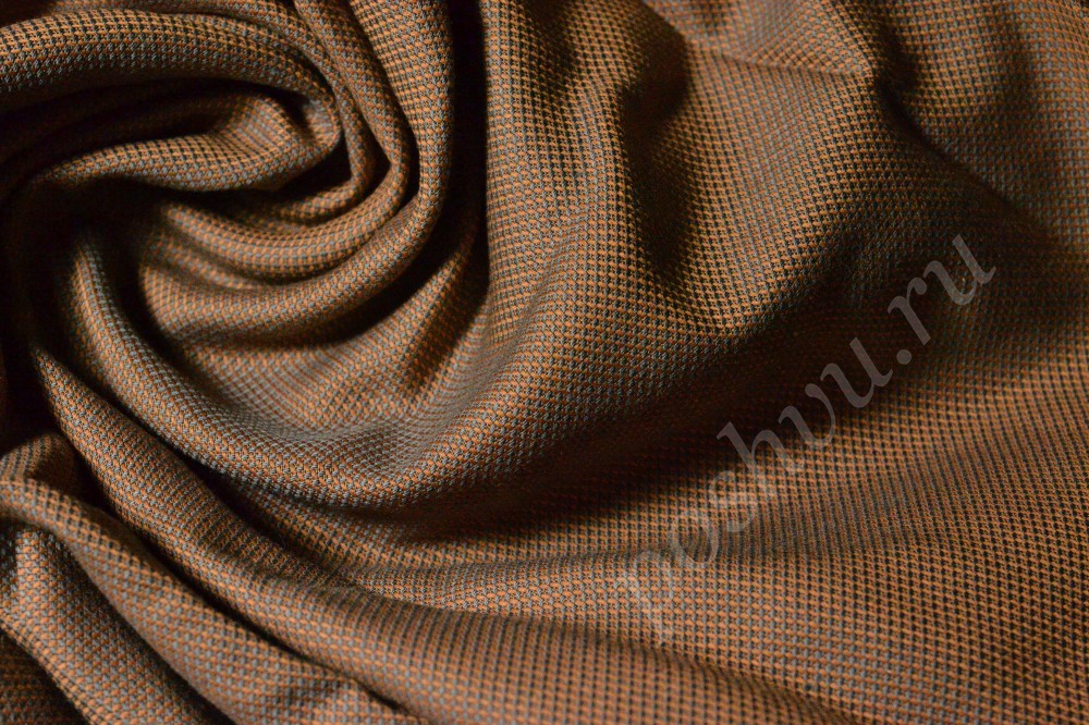 Ткань рубашечная вискоза оригинального коричнево-оранжевого оттенка