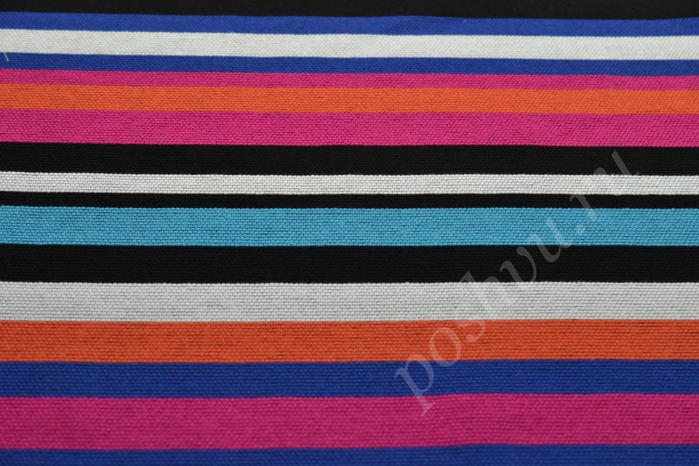 Ткань костюмная Разноцветная полоска