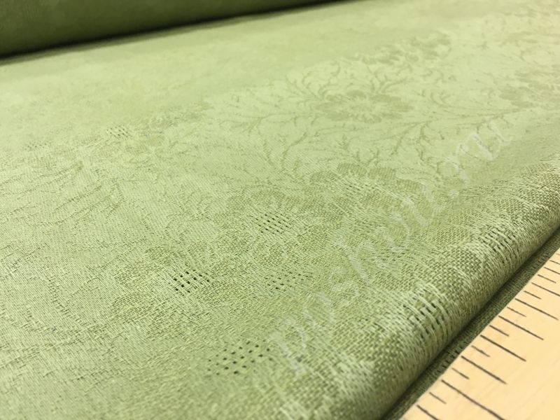Жаккардовая ткань для скатерти зеленого цвета