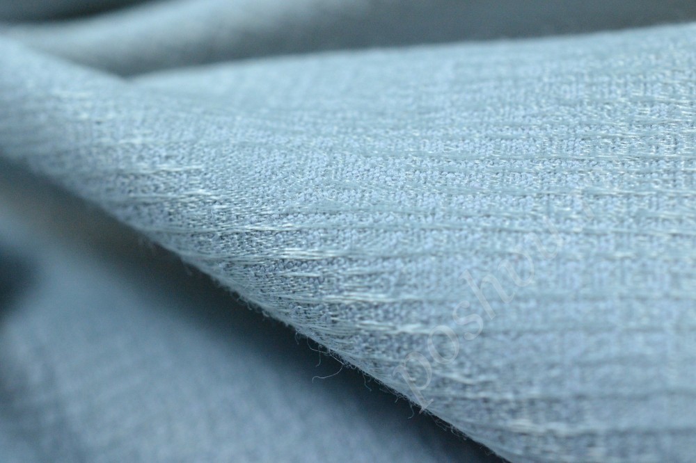 Ткань сатин светло-голубого оттенка с рельефным рисунком