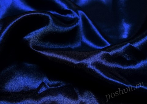 Ткань креп-сатин Синие драгоценности