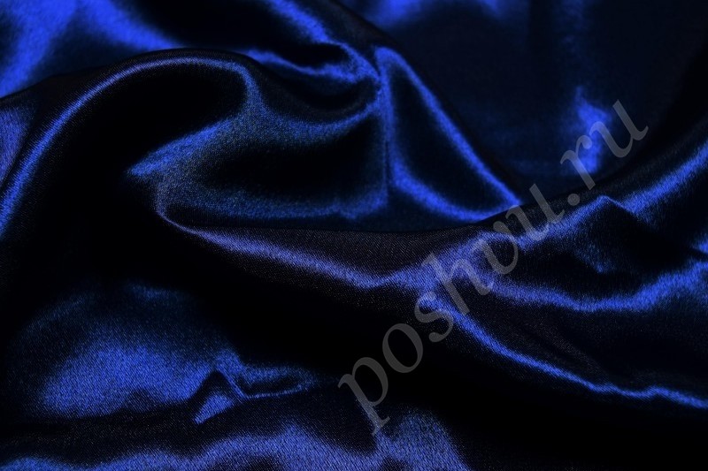 Ткань креп-сатин Синие драгоценности