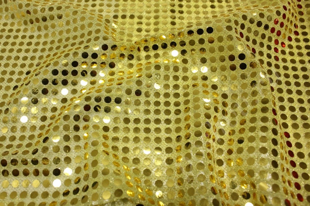 Сетчатая ткань с пайетками желтого цвета