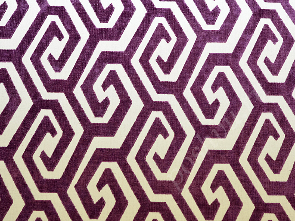 Шенилл CОIL геометрический узор пурпурного цвета 653г/м2
