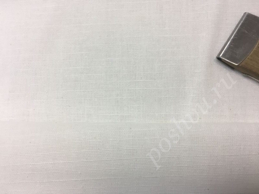 Белая льняная ткань 150см