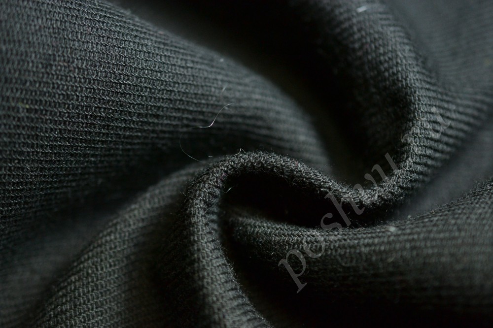 Пальтовая ткань графитно-черного оттенка